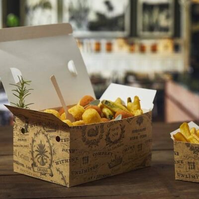 Box per fritti apri e chiudi take away 21x16x9-2500 ml