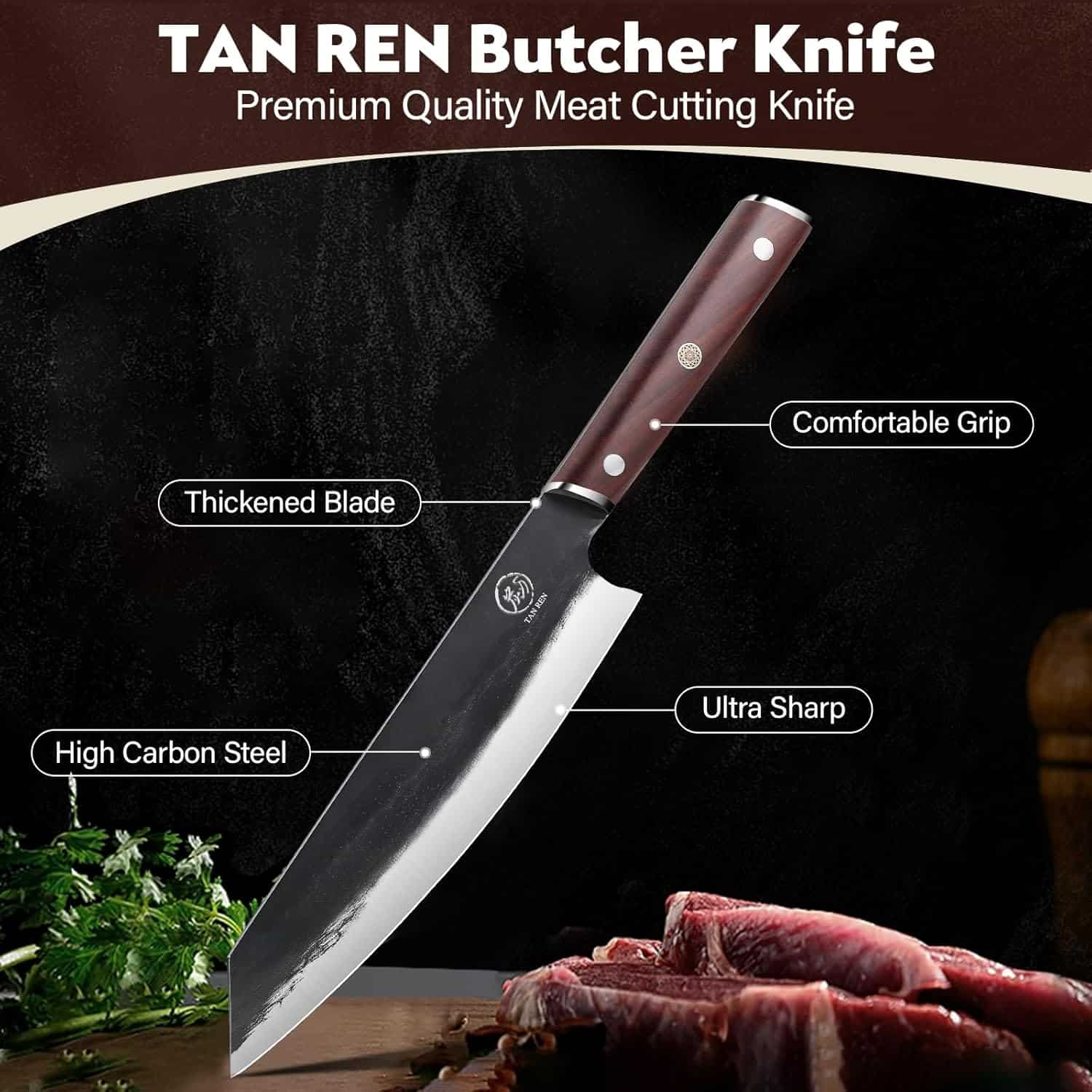 TAN REN Coltelli da Chef Giapponese, 33 cm Coltelli da Cucina - immagine 3